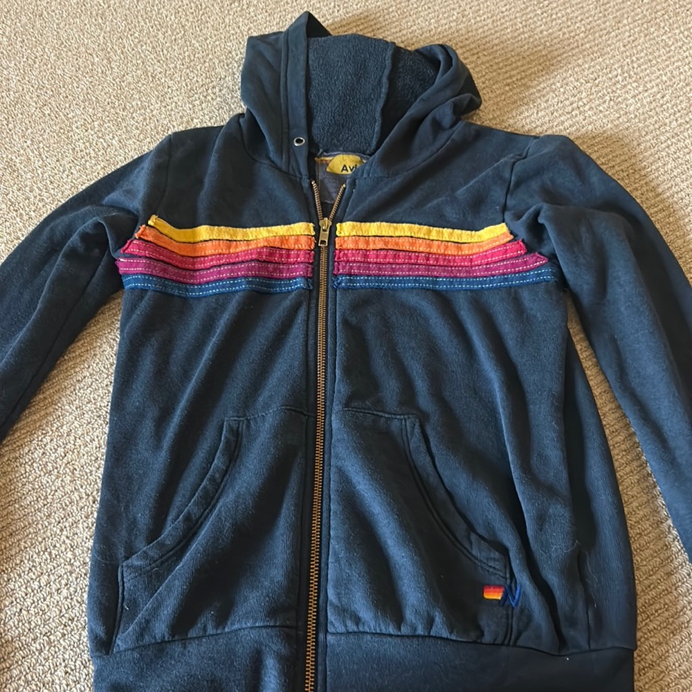 aviator nation, navy blue, zip up